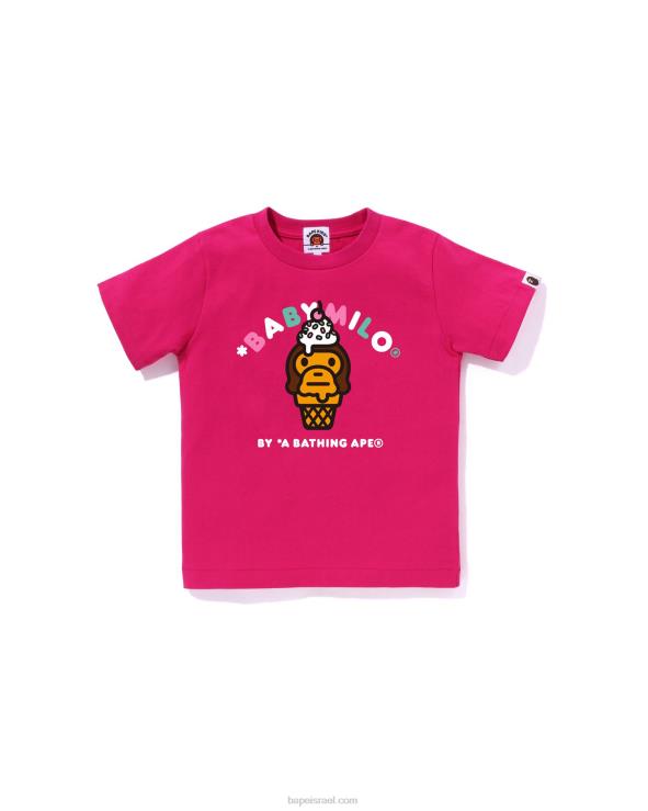ורד קרמין A Bathing Ape 644LV1411 ילדים חולצת גלידה של בייבי מילו