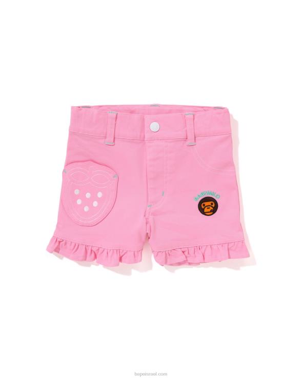 וָרוֹד A Bathing Ape 644LV1417 ילדים מכנסי סלסולים קצרים של בייבי מילו תות
