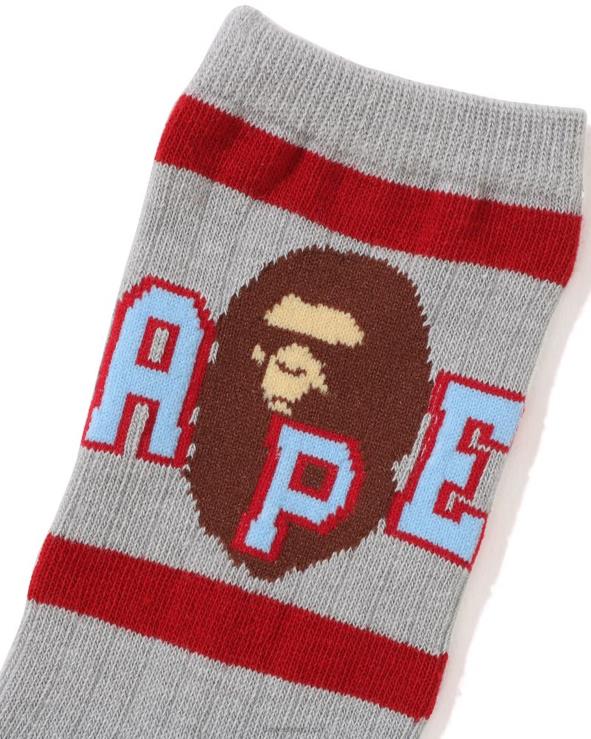 אפור A Bathing Ape 644LV1439 ילדים גרבי צלעות קו ראש