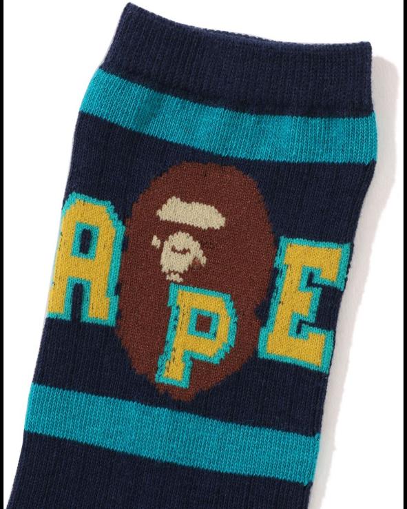 כחול כהה A Bathing Ape 644LV1440 ילדים גרבי צלעות קו ראש