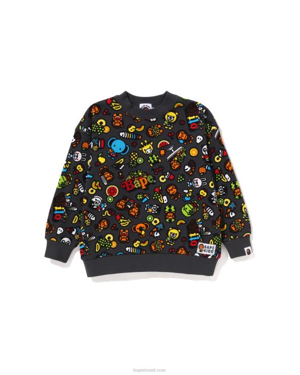 אפור כהה A Bathing Ape 644LV1442 ילדים סווטשירט פירות מעורבים של בייבי מילו