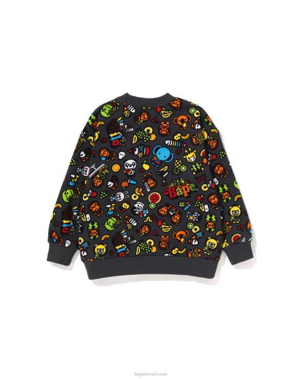 אפור כהה A Bathing Ape 644LV1442 ילדים סווטשירט פירות מעורבים של בייבי מילו