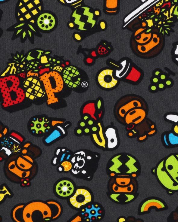 אפור כהה A Bathing Ape 644LV1442 ילדים סווטשירט פירות מעורבים של בייבי מילו