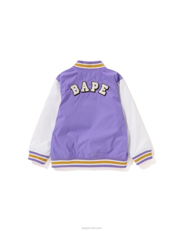 סָגוֹל A Bathing Ape 644LV1448 ילדים מעיל אוניברסיטה עם תיקון head b