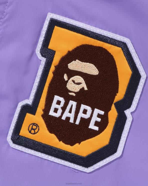 סָגוֹל A Bathing Ape 644LV1448 ילדים מעיל אוניברסיטה עם תיקון head b