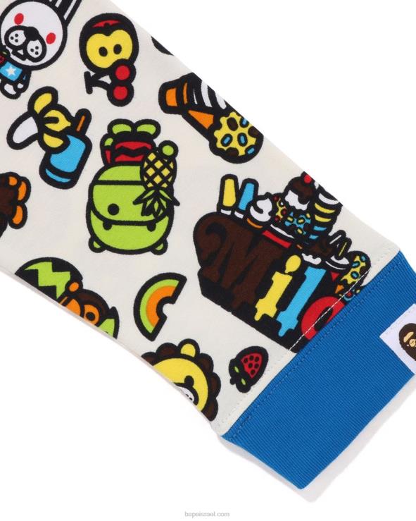 כְּחוֹל A Bathing Ape 644LV1452 ילדים טי שרוולים עם שרוולים מעורבים בייבי מילו