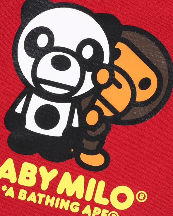 אדום בהיר A Bathing Ape 644LV1460 ילדים קפוצ'ון סוודר בשכבות בייבי מילו פנדה