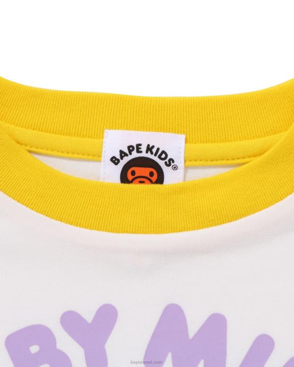 לבן A Bathing Ape 644LV1465 ילדים בייבי מילו סופגניות רגלן טי