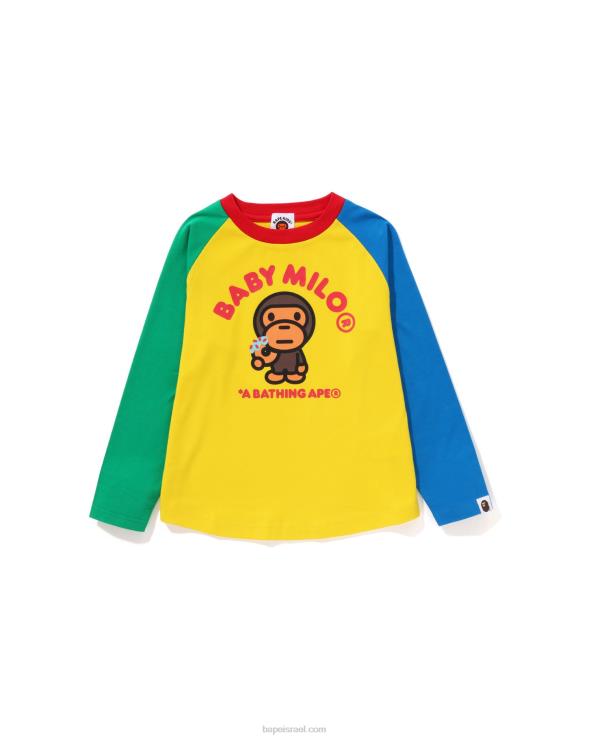 צהוב A Bathing Ape 644LV1466 ילדים בייבי מילו סופגניות רגלן טי