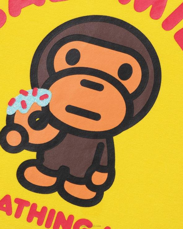 צהוב A Bathing Ape 644LV1466 ילדים בייבי מילו סופגניות רגלן טי