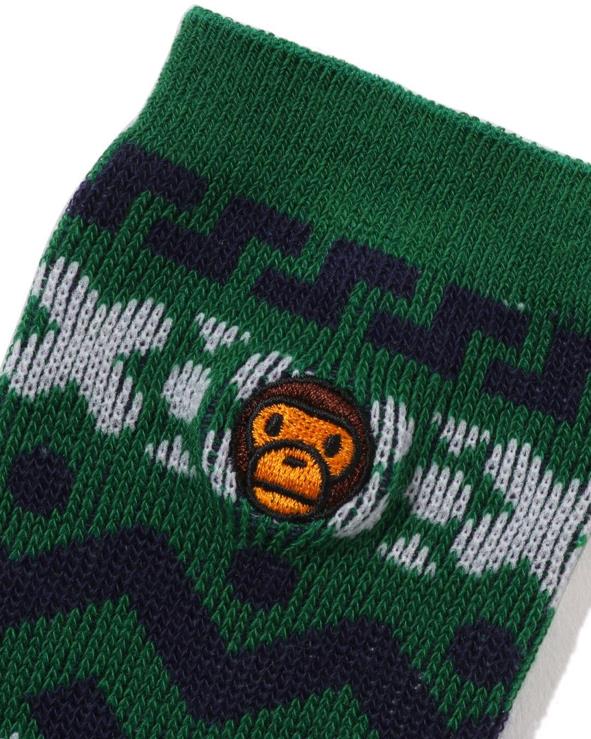 בַּרֶקֶת A Bathing Ape 644LV1469 ילדים גרביים נורדיות של בייבי מילו