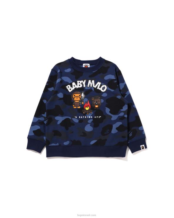כחול כהה A Bathing Ape 644LV1471 ילדים צבע camo בייבי מילו מחנה צווארון