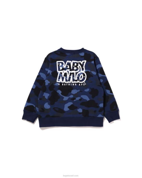 כחול כהה A Bathing Ape 644LV1471 ילדים צבע camo בייבי מילו מחנה צווארון