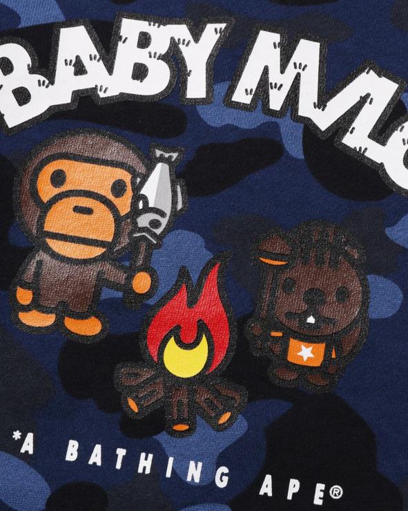 כחול כהה A Bathing Ape 644LV1471 ילדים צבע camo בייבי מילו מחנה צווארון