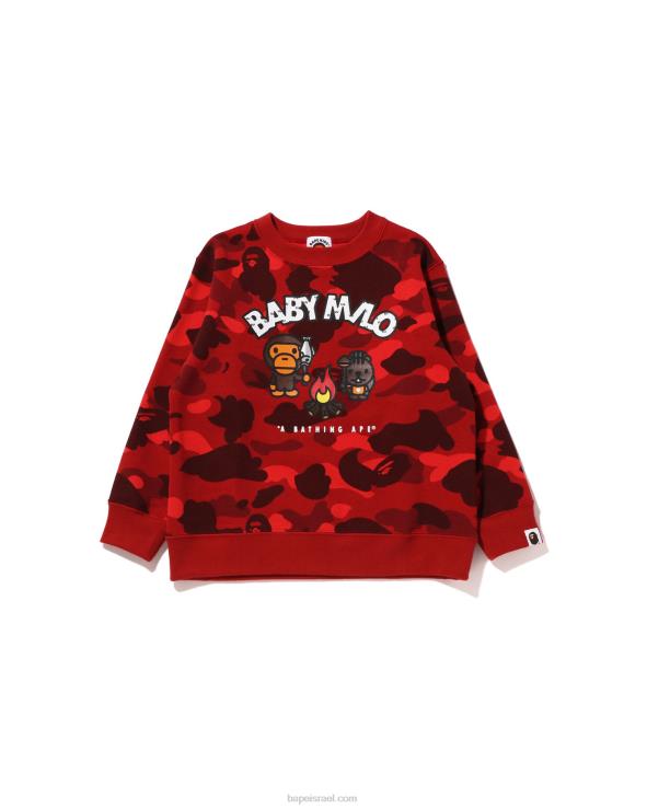 אדום בהיר A Bathing Ape 644LV1473 ילדים צבע camo בייבי מילו מחנה צווארון