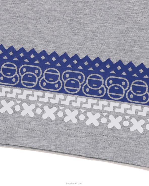 אפור A Bathing Ape 644LV1474 ילדים חולצה עם הדפס נורדי של בייבי מילו