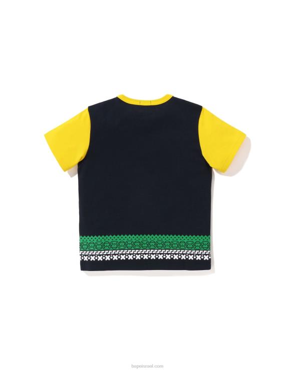 כחול כהה A Bathing Ape 644LV1475 ילדים חולצה עם הדפס נורדי של בייבי מילו