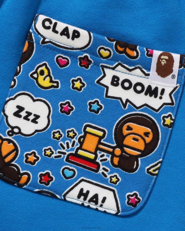 כְּחוֹל A Bathing Ape 644LV1476 ילדים מכנסיים דקים של בלון דיבור בייבי מילו