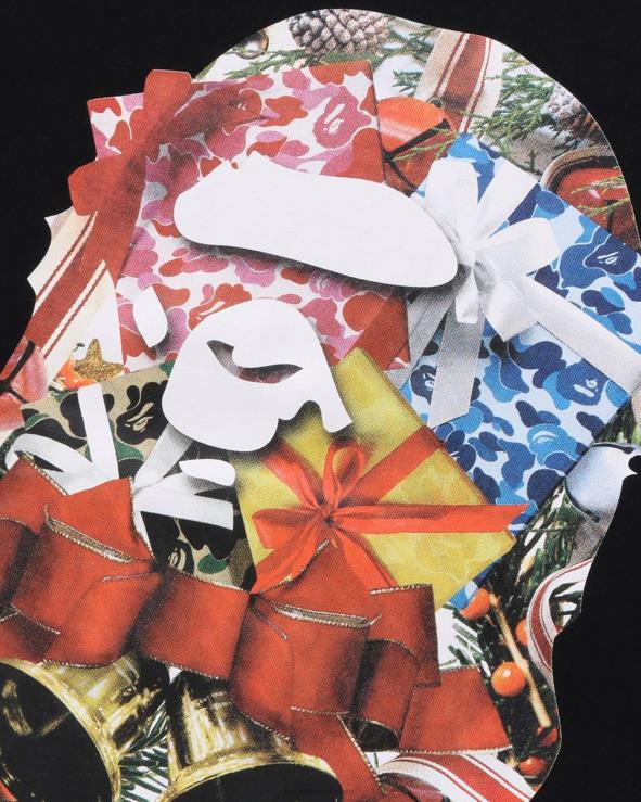 שָׁחוֹר A Bathing Ape 644LV147 גברים טי ראש חג המולד