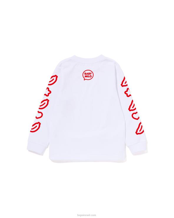 לבן A Bathing Ape 644LV1481 ילדים חולצת בלון דיבור של בייבי מילו מס' 1