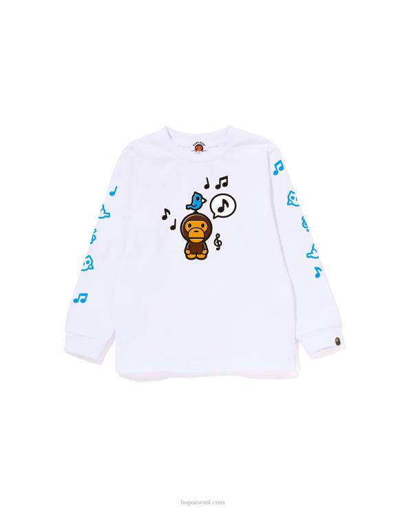 לבן A Bathing Ape 644LV1487 ילדים חולצת בלון דיבור בייבי מילו מס' 2