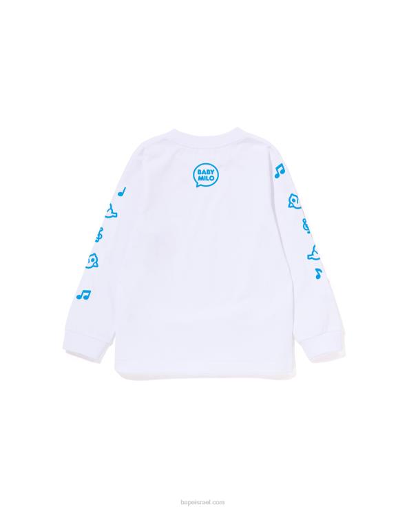 לבן A Bathing Ape 644LV1487 ילדים חולצת בלון דיבור בייבי מילו מס' 2