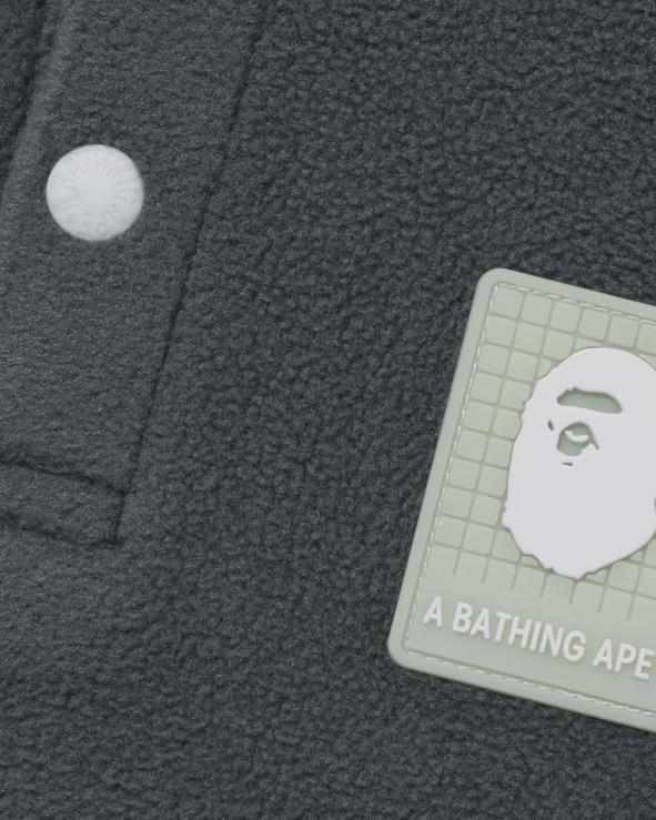 אפור A Bathing Ape 644LV1490 ילדים קפוצ'ון קפוצ'ון גריד camo סוודר צמר חצי הצמד