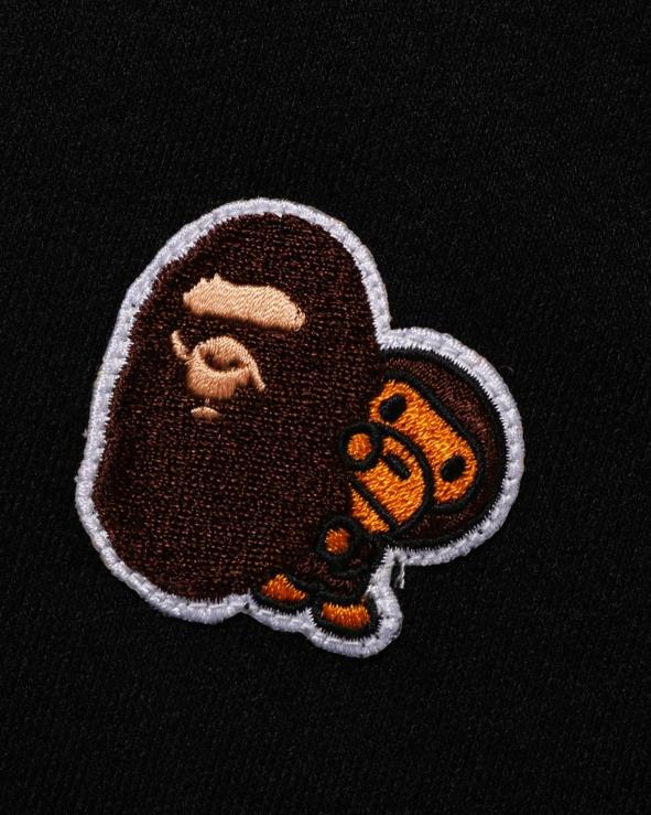 שָׁחוֹר A Bathing Ape 644LV1492 ילדים ראש ומילו חולצת צווארון בנקודה אחת