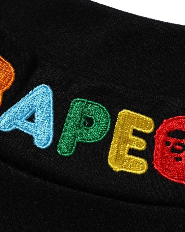 שָׁחוֹר A Bathing Ape 644LV1492 ילדים ראש ומילו חולצת צווארון בנקודה אחת