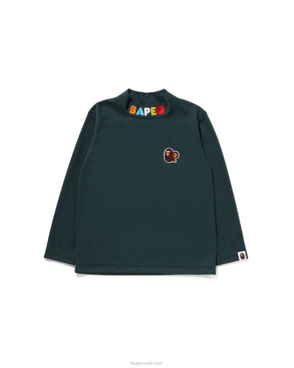 ג'ונגל עמוק A Bathing Ape 644LV1493 ילדים ראש ומילו חולצת צווארון בנקודה אחת