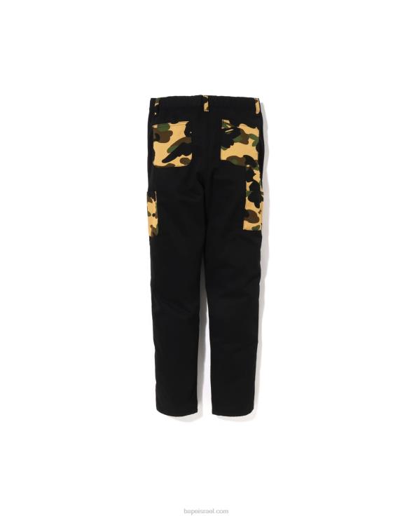 שָׁחוֹר A Bathing Ape 644LV1498 ילדים מכנסי צייר 1st camo jr