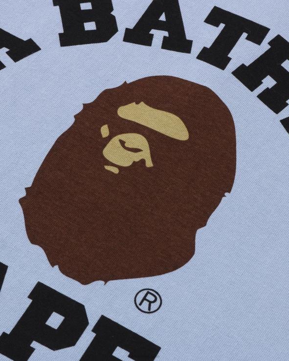 שמים כחולים A Bathing Ape 644LV149 גברים חולצת פיגמנט קולג'