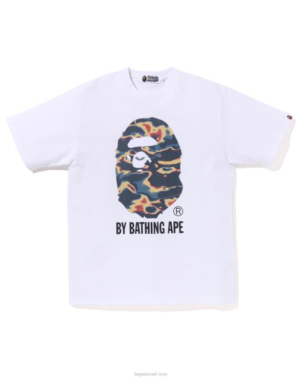 לבן A Bathing Ape 644LV14 גברים טי טרמוגרפיה