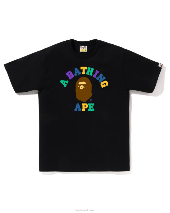 שָׁחוֹר A Bathing Ape 644LV15 גברים חולצת קולג' בצבעים