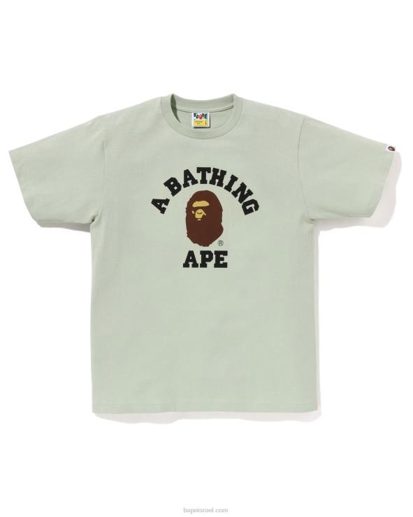 ירוק בהיר A Bathing Ape 644LV150 גברים חולצת פיגמנט קולג'