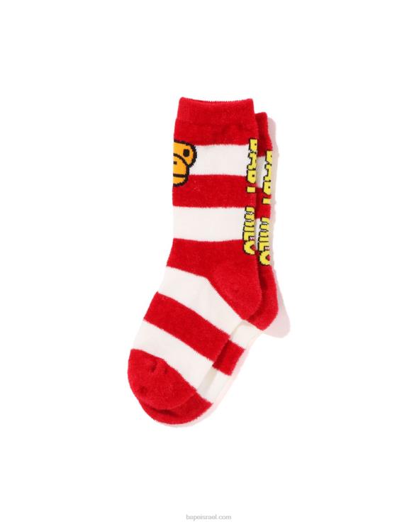 אדום בהיר A Bathing Ape 644LV1502 ילדים חישוק בייבי מילו גרבי פנים