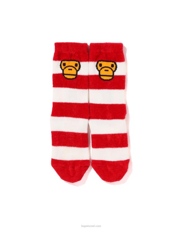 אדום בהיר A Bathing Ape 644LV1502 ילדים חישוק בייבי מילו גרבי פנים