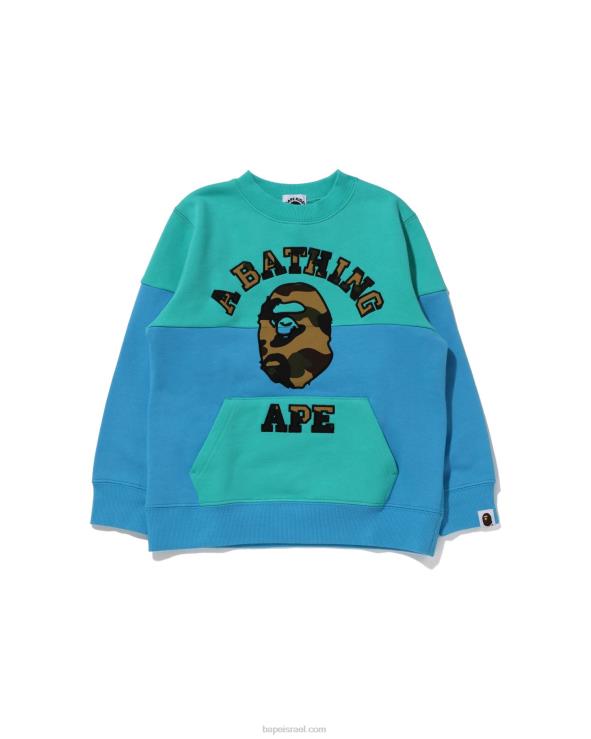 ירוק בהיר A Bathing Ape 644LV1503 ילדים תיקון קולורבלוק 1st camo college