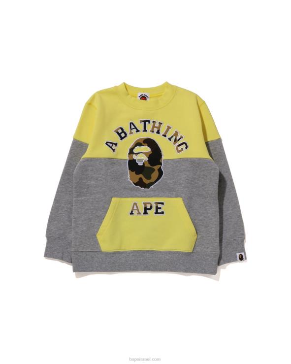 צהוב A Bathing Ape 644LV1504 ילדים תיקון קולורבלוק 1st camo college