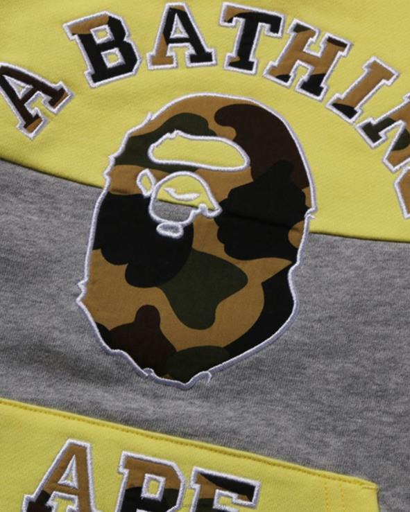 צהוב A Bathing Ape 644LV1504 ילדים תיקון קולורבלוק 1st camo college