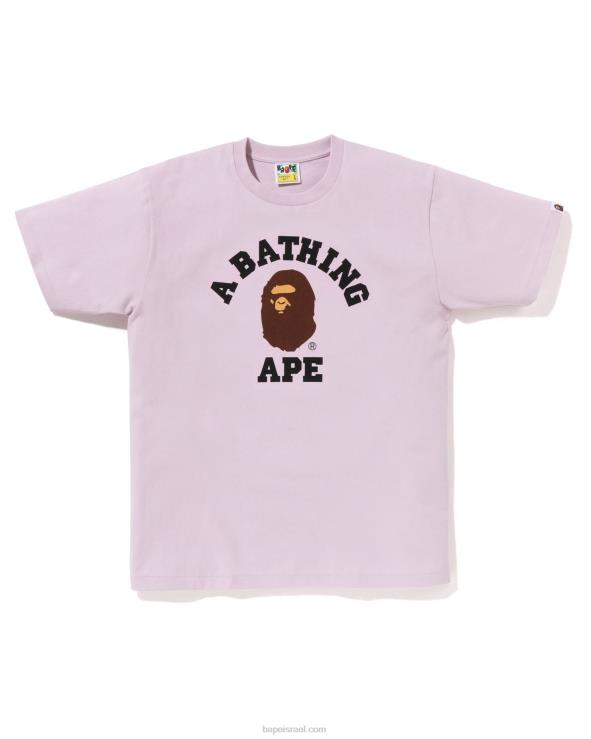 לִילָך A Bathing Ape 644LV151 גברים חולצת פיגמנט קולג'
