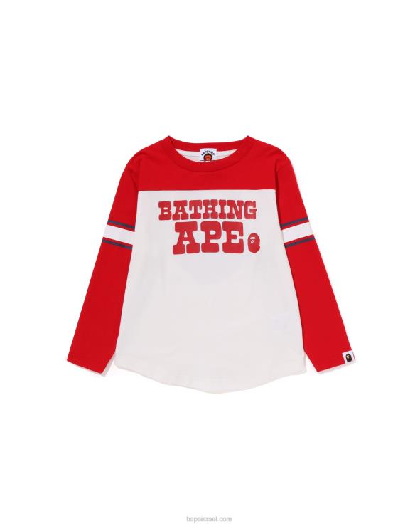 לבן A Bathing Ape 644LV1514 ילדים טי כדורגל