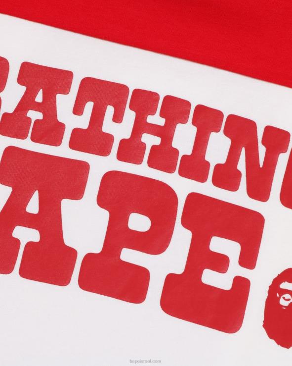 לבן A Bathing Ape 644LV1514 ילדים טי כדורגל