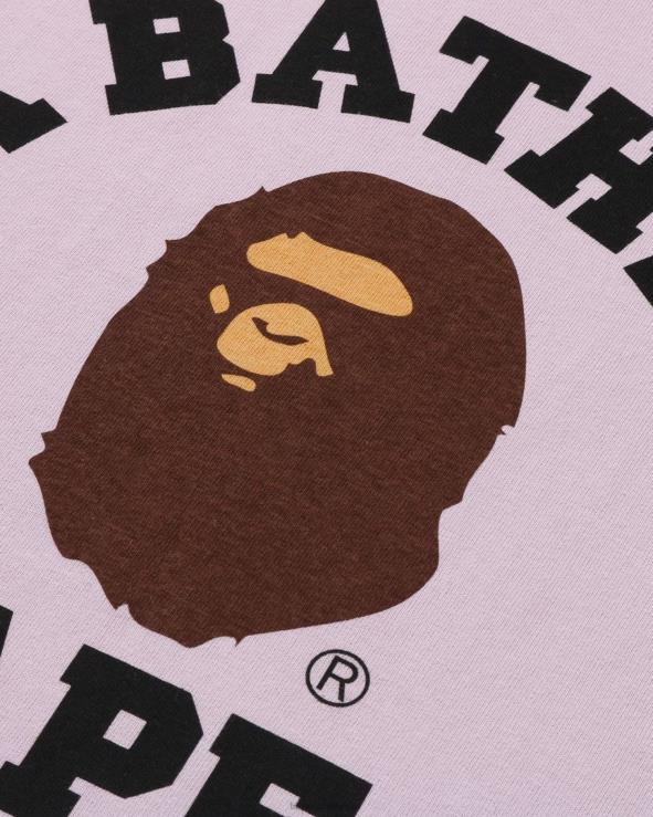 לִילָך A Bathing Ape 644LV151 גברים חולצת פיגמנט קולג'