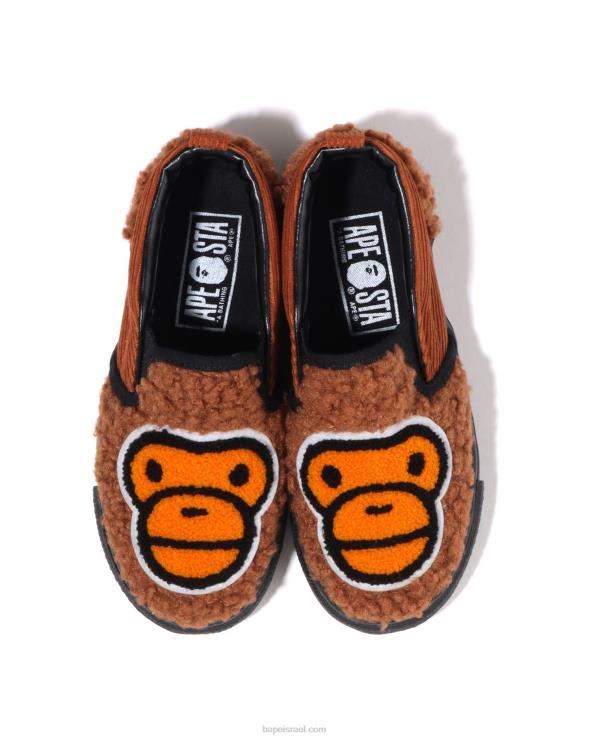 חום A Bathing Ape 644LV1522 ילדים baby milo boa slip ons