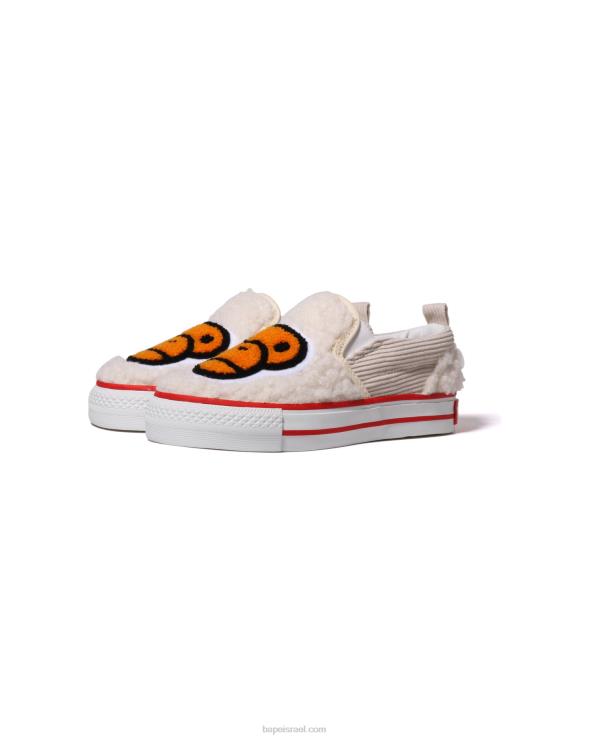 לבן A Bathing Ape 644LV1523 ילדים baby milo boa slip ons
