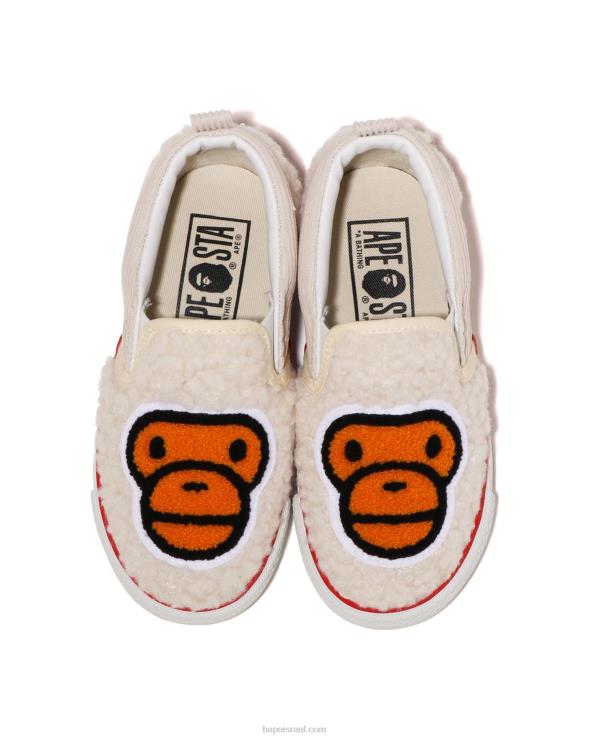 לבן A Bathing Ape 644LV1523 ילדים baby milo boa slip ons