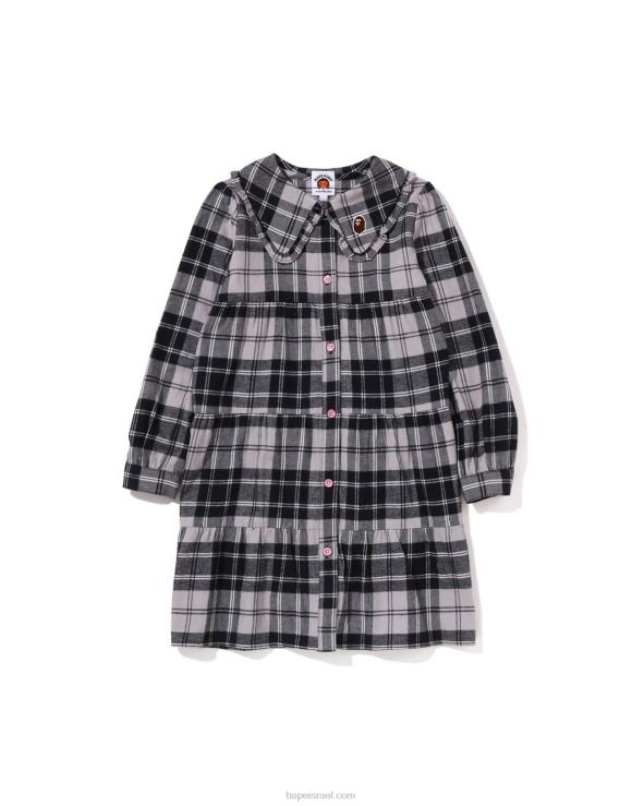 אפור A Bathing Ape 644LV1524 ילדים בדוק צווארון גדול onepiece