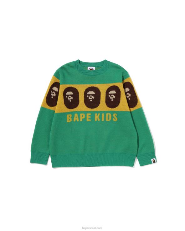 ירוק בהיר A Bathing Ape 644LV1526 ילדים סריג ראש