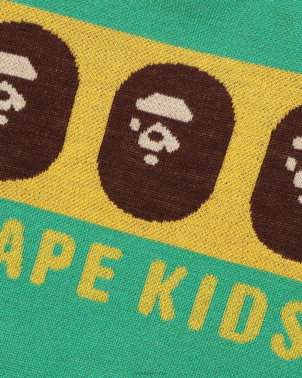ירוק בהיר A Bathing Ape 644LV1526 ילדים סריג ראש